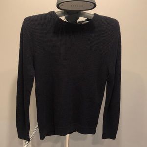 Dark Navy Blue Textured Knit Sweater